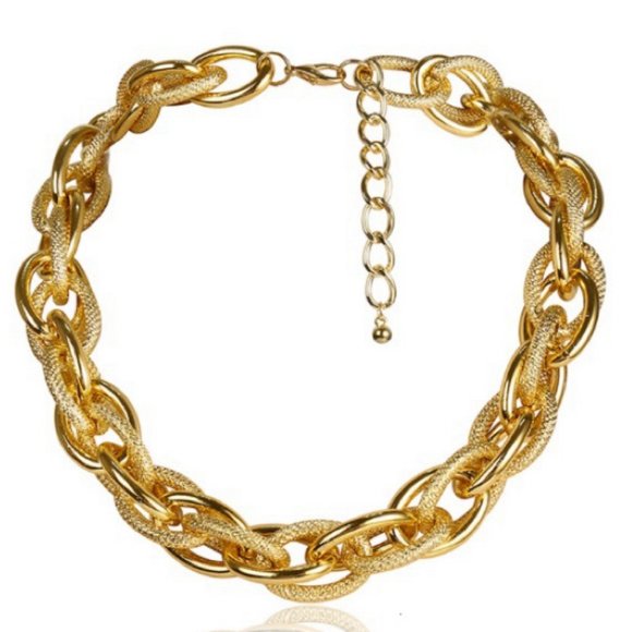 NEW Gold Chunky Link Chain Necklace - Picture 5 of 12